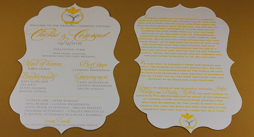 die cut menu